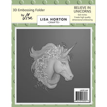 Load image into Gallery viewer, Believe in Unicorns 3D Embossing Folder Lisa Horton LHCEF268