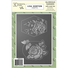 Load image into Gallery viewer, Glorious Garden Embossing Folder with inset die Lisa Horton LHCEF271