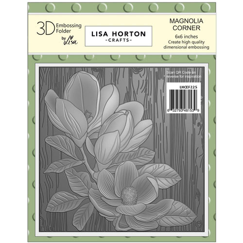 Magnolia Corner 6x6” Embossing Folder Lisa Horton LHCEF225