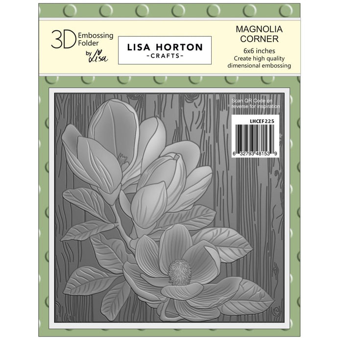 Magnolia Corner 6x6” Embossing Folder Lisa Horton LHCEF225