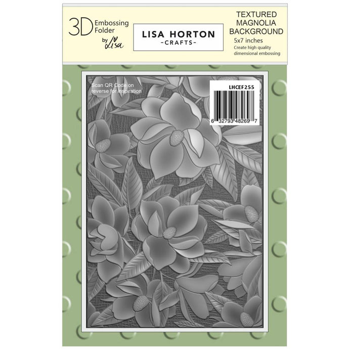 Textured Magnolia Background 5x7” 3D Embossing Folder Lisa Horton LHCEF255