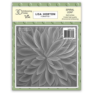 Spiral Leaf 6x6” 3D Embossing Folder Lisa Horton LHCEF234