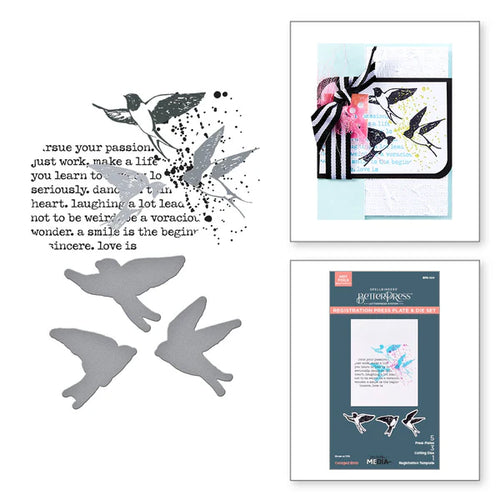 Collaged Birds BetterPress Plate Dina Wakley BPR-024