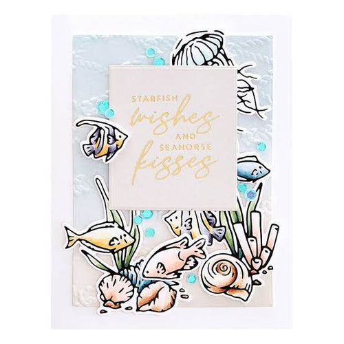 Seahorse Kisses Sentiments Hot Foil Plate & Die Set Spellbinders GLP-372