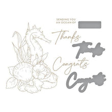 Load image into Gallery viewer, Seahorse Floral Hot Foil Plate &amp; Die Set Spellbinders GLP-371