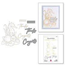 Load image into Gallery viewer, Seahorse Floral Hot Foil Plate &amp; Die Set Spellbinders GLP-371