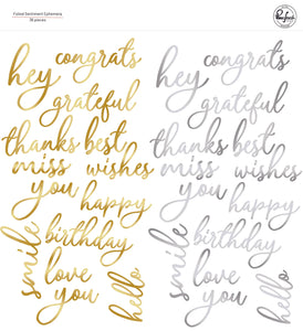 Foiled Sentiment Ephemera Pinkfresh 261924