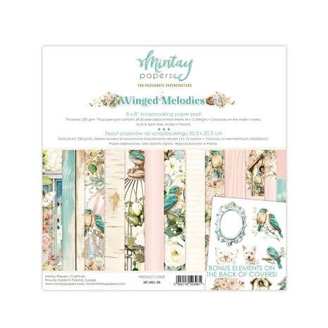 Winged Melodies 8x8” Scrapbooking Pad MT-MEL-08 Mintay