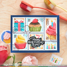 Load image into Gallery viewer, Postage Collage Birthday Waffle Flower 421961