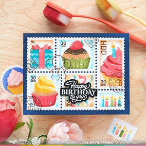 Postage Collage Birthday Waffle Flower 421961