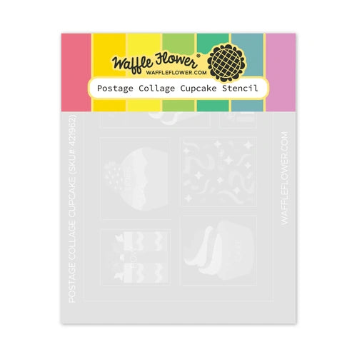 Postage Collage Cupcake Stencil Waffle Flower 421962