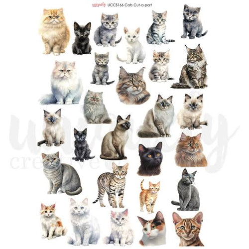 Cats Cut a part A4 Sheet UCCS166 Uniquely Creative