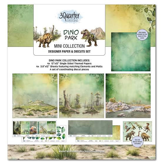 Dino Park 12x12” Mini Collection three quarter designs