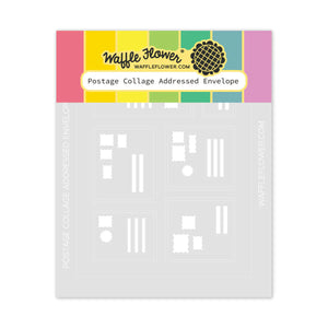 Postage Collage Addressed Envelope Stencil Waffle Flower 422000