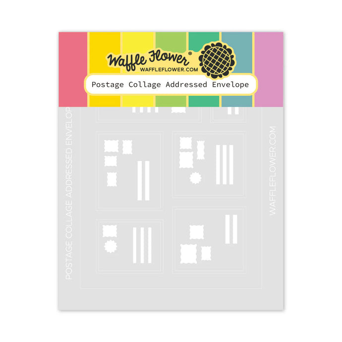 Postage Collage Addressed Envelope Stencil Waffle Flower 422000