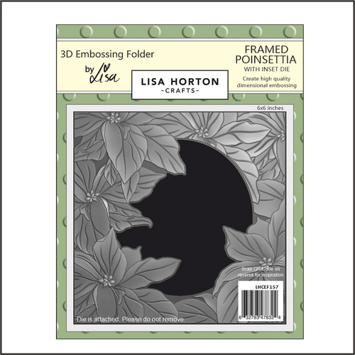 Framed Poinsettia Embossing Folder with Inset Die by Lisa Horton LHCEF157