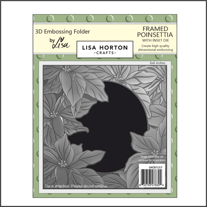 Framed Poinsettia Embossing Folder with Inset Die by Lisa Horton LHCEF157