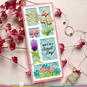 Postage Collage Slimline Blocks Die Waffle Flower 421948