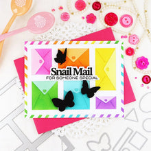 Load image into Gallery viewer, Postage Collage Butterfly Silhouettes Die Waffle Flower 421997