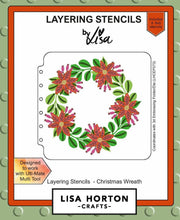 Load image into Gallery viewer, Christmas Wreath 6x6 Layering Stencils LHCAS053 Lisa Horton