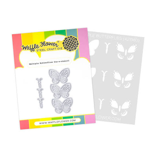 Multiple Butterflies Die n stencil Waffle Flower 421983