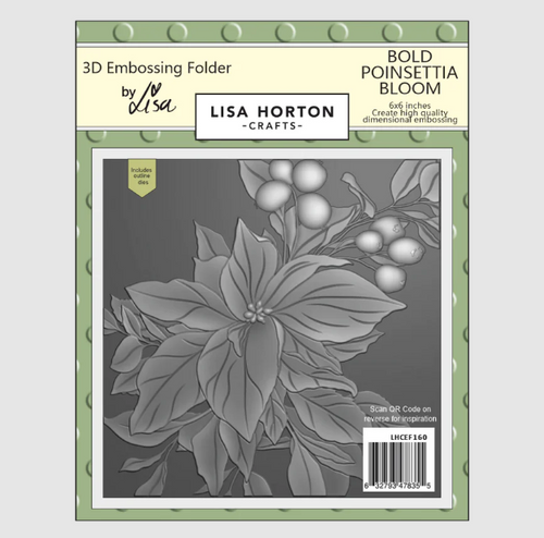 Bold Poinsettia Bloom 6x6 Embossing Folder & Die LHCEF160 Lisa Horton