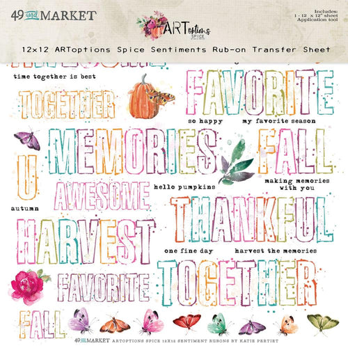 Spice - Sentiments - Rub-On Transfer Sheet AOS-25323 49 & Market