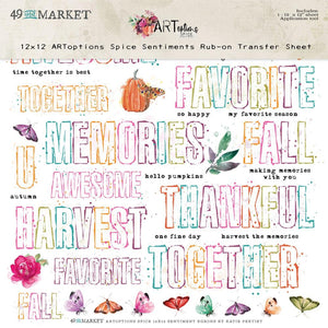 Spice - Sentiments - Rub-On Transfer Sheet AOS-25323 49 & Market