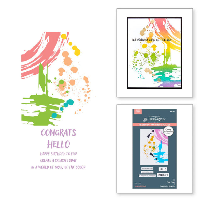 InkSpired Wishes BetterPress Plate BPS-015 Spellbinders