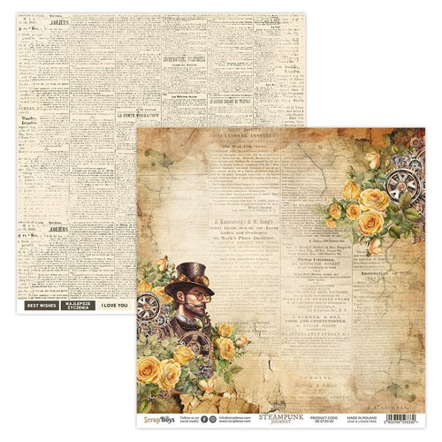 Steampunk Journey 01 Pattern Paper SB-STJO-01 Scrapboys