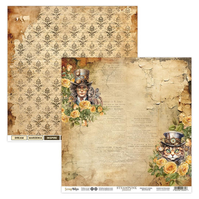 Steampunk Journey 02 Pattern Paper SB-STJO-02 Scrapboys
