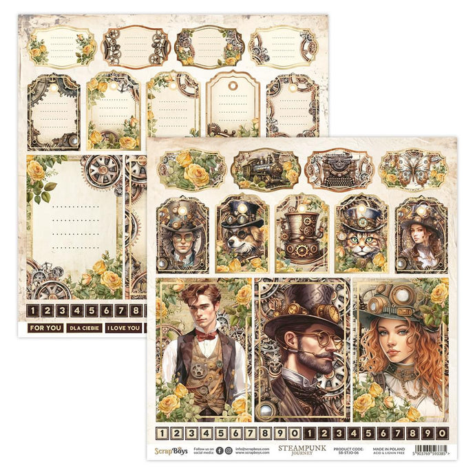 Steampunk Journey 06 Pattern Paper SB-STJO-06 Scrapboys