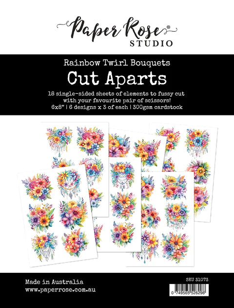 Rainbow Twirl Bouquets Cut Aparts 31073 Paper Rose