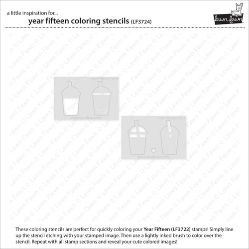 Year Fifteen Colouring Stencil Lawn Fawn LF3724