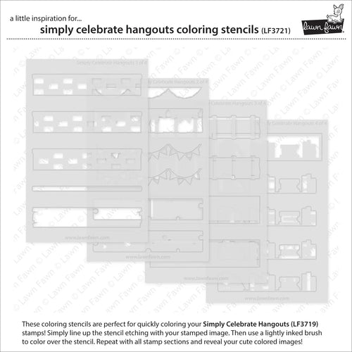 Simply Celebrate Hangouts Stencil Set Lawn Fawn LF3721