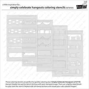 Simply Celebrate Hangouts Stencil Set Lawn Fawn LF3721