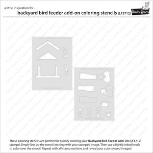 Backyard Bird Feeder Add On Colouring Stencil Lawn Fawn LF3712