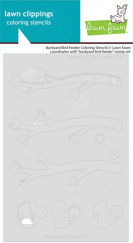 Backyard Bird Feeder Colouring Stencils Lawn Fawn LF3709