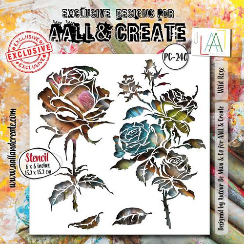 Wild Rose Stencil Aall & Create PC-240