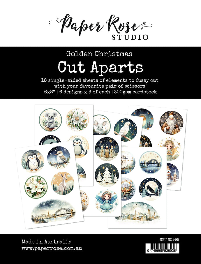 Golden Christmas Cut Aparts 30995 Paper Rose