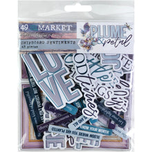 Load image into Gallery viewer, Plume &amp; Petal Chipboard Sentiments 49 &amp; Market DPP-35230