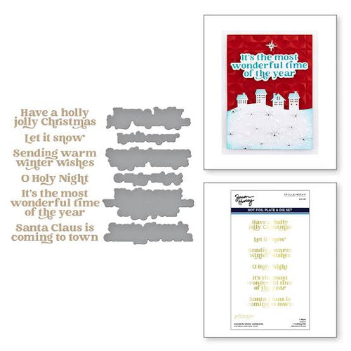 Wonderful Winter Sentiments Hotfoil Plate GLP-433 Simon Hurley and Spellbinders