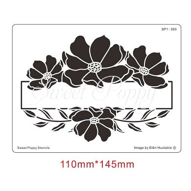 Anemone Banner Metal Stencil Sweet Poppy SP1-396