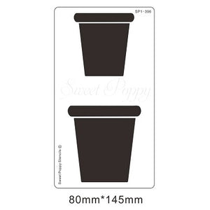 Pots Metal Stencil Sweet Poppy SP1-396