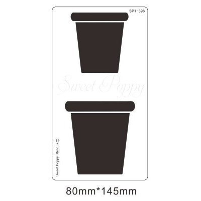 Pots Metal Stencil Sweet Poppy SP1-396