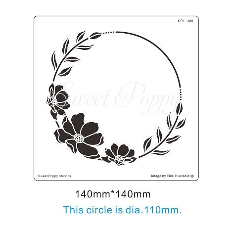 Anemone Circle Metal Stencil Sweet Poppy SP1-388