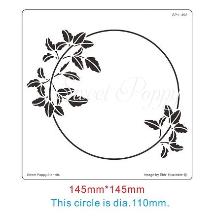 Spring Leaf Circle Metal Stencil Sweet Poppy SP1-392