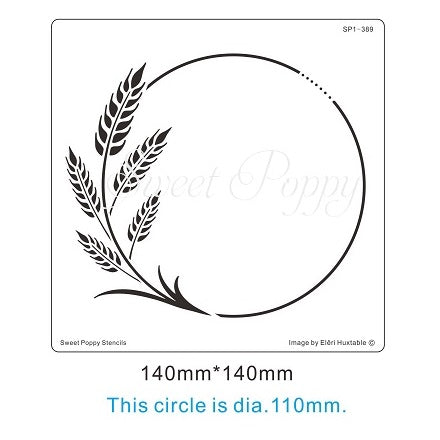 Wheat Circle Metal Stencil Sweet Poppy SP1-392