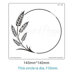 Wheat Circle Metal Stencil Sweet Poppy SP1-392