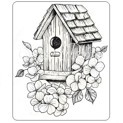 Bird House Stamp Sweet Poppy SPSTMP_BIRDHOUSE